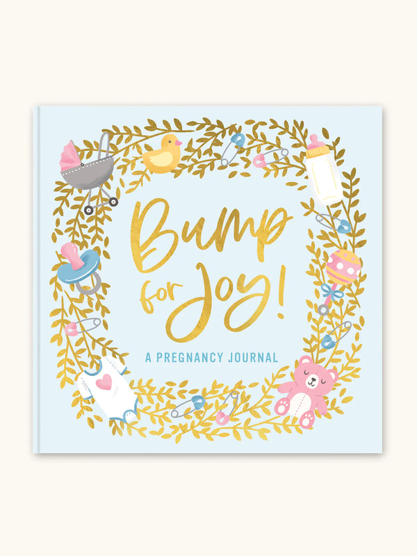 Bump for Joy: A Pregnancy Journal, in Blue. Front Cover