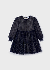 Navy Blue Sparkly Tulle Dress