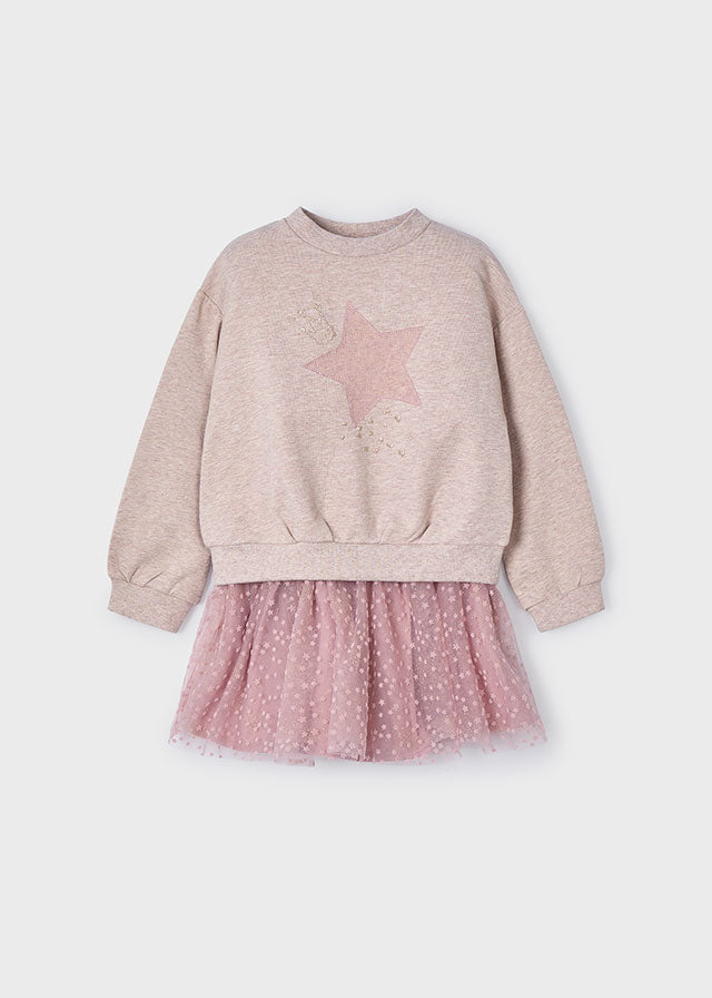 Pink Tulle Skirt & Jumper Star Set