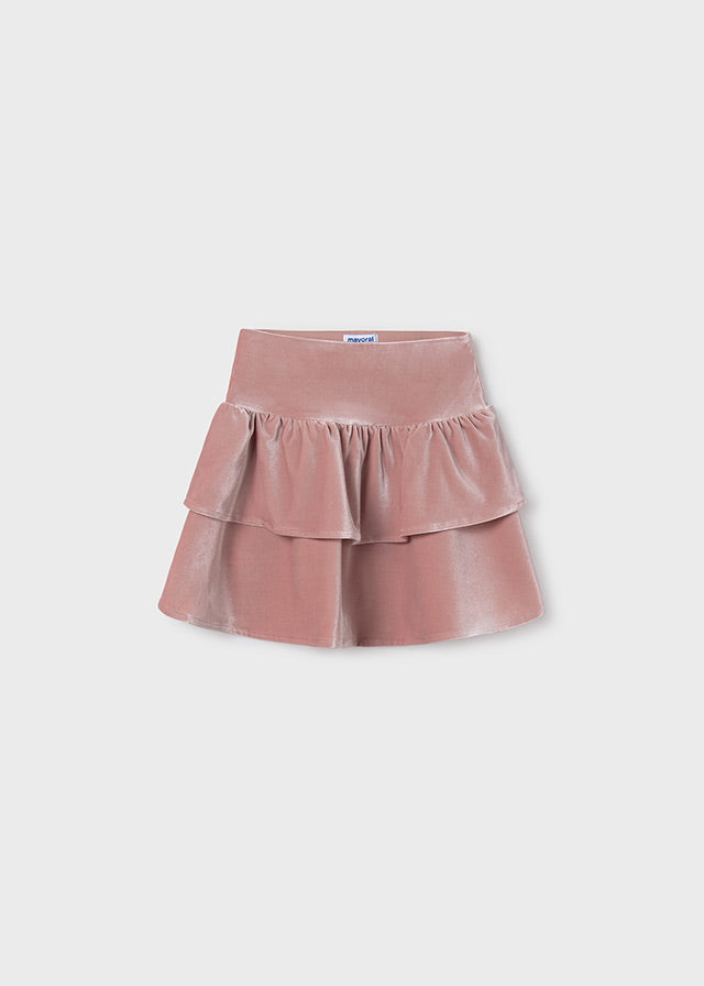 Ruffled Velvet Skirt for Girls