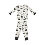 Black & White Halloween Long Sleeve Loungewear Set