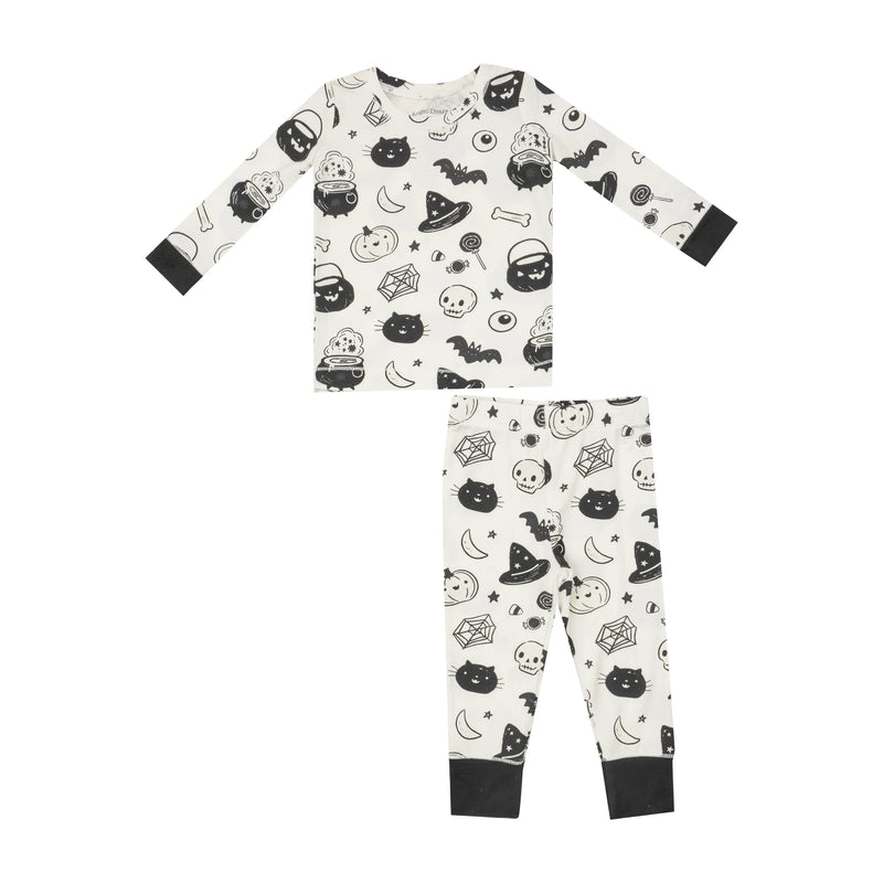 Black & White Halloween Long Sleeve Loungewear Set