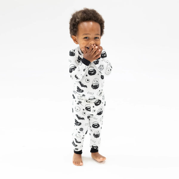 Black & White Halloween Long Sleeve Loungewear Set