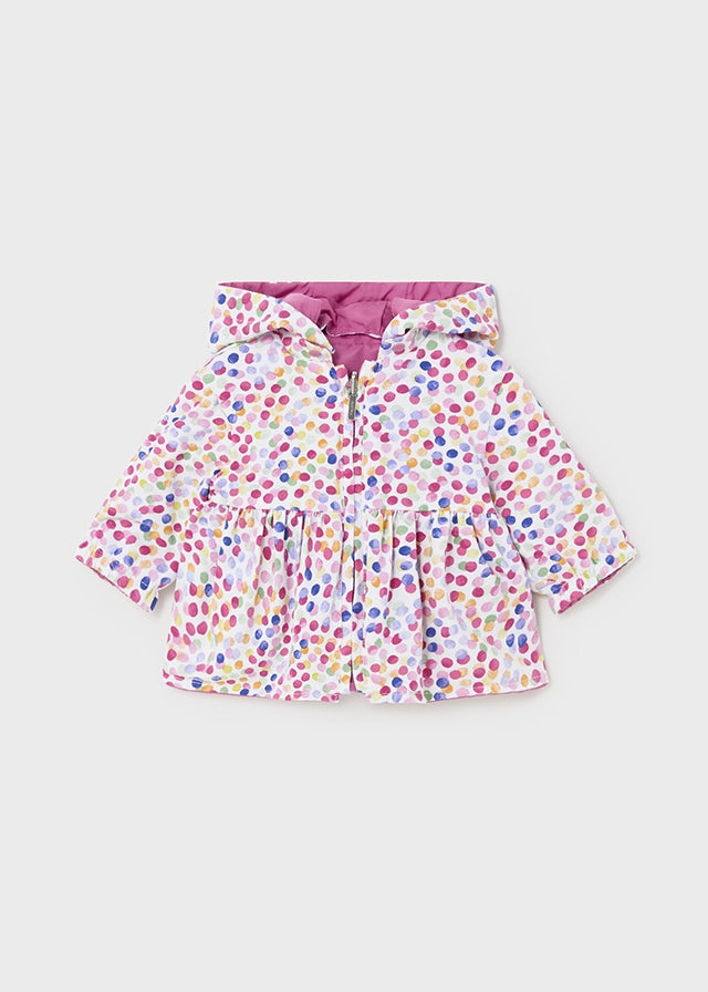 Reversible Windbreaker, Juicy Pink, inside detailing (polka dots).