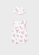 Baby Girl Floral Romper with Hat