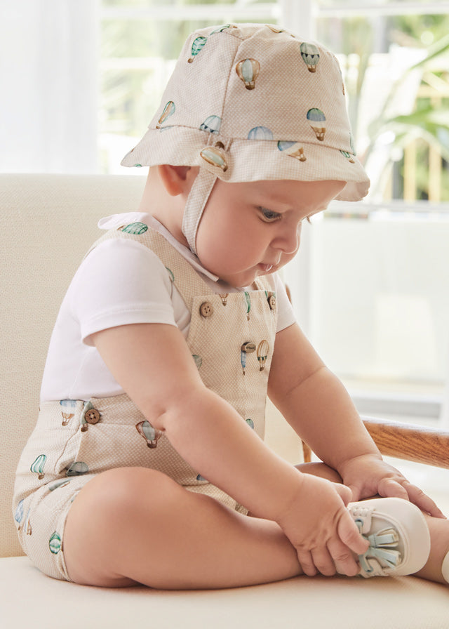 Newborn Dungarees with Bucket Hat