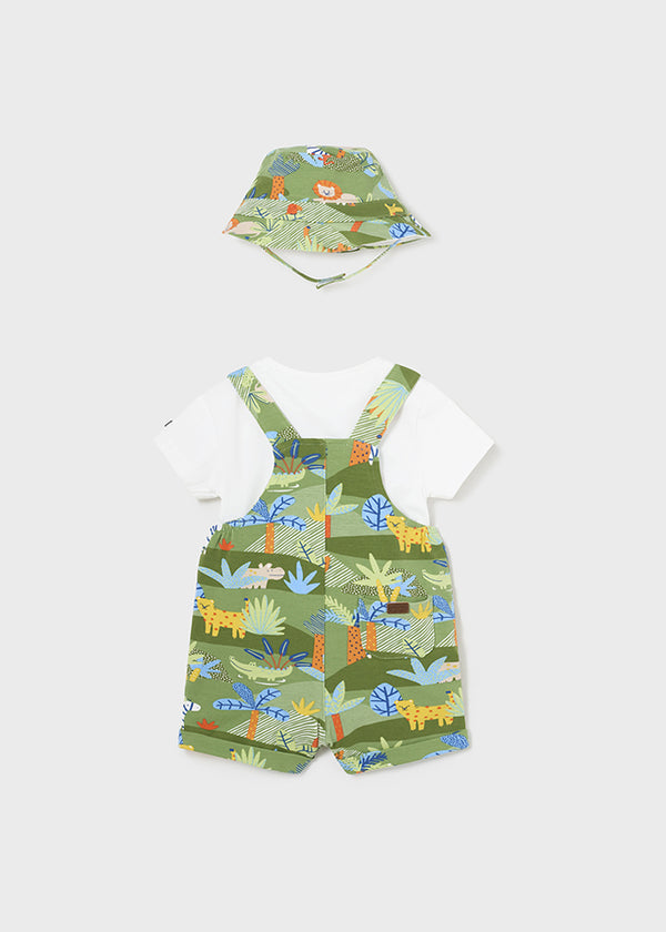 Happy Safari Water Scenery 3 PC Short Dungarees and Hat Set