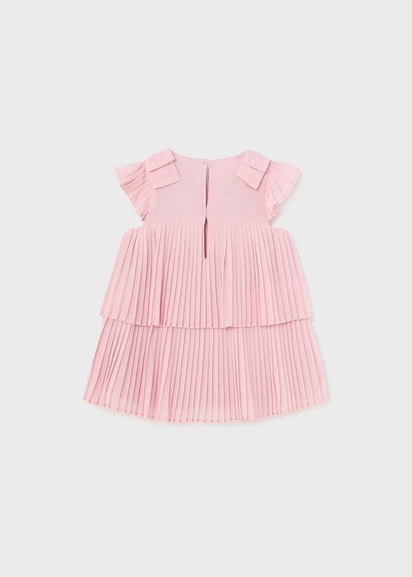 Pleated dress, dahlia pink, back