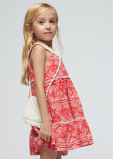 Girls dress with guipure purse