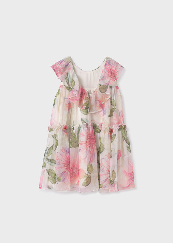 Flower Print Chiffon Dress, Front