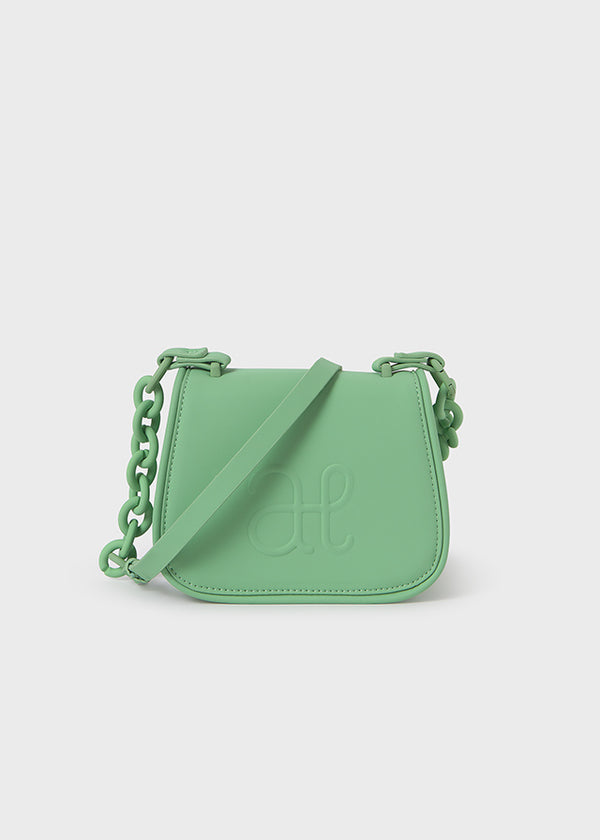 Abel & Luna embossed logo bag in apple.