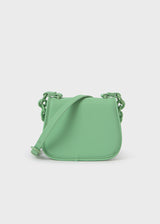 Abel & Luna embossed logo bag in apple. Back.