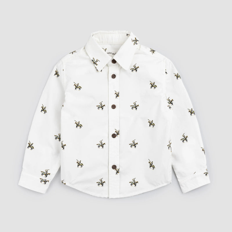 Knight Print Button Down Shirt