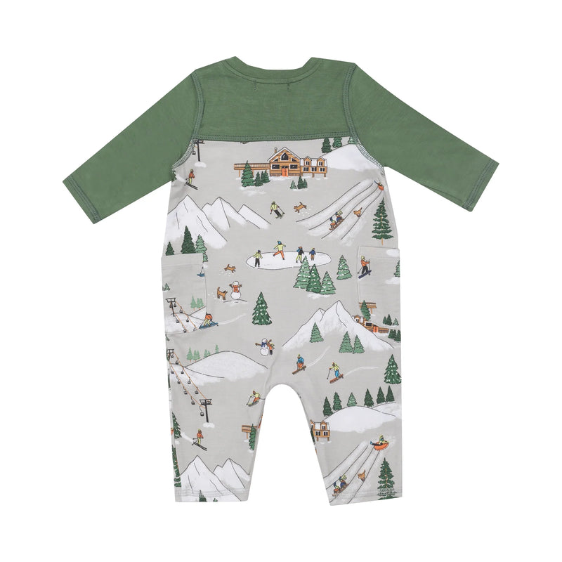 Winter Fun Skiers - Romper with Contrast Sleeve