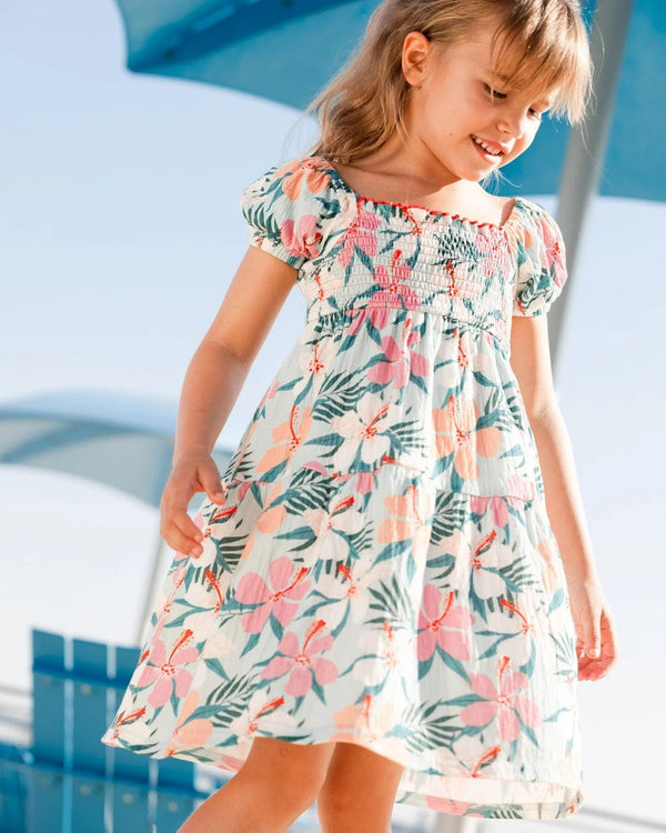 Beach Ibiscus Smocking Dress