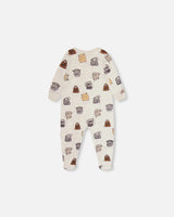 Organic Cotton One Piece Pajamas, Printed Monsters