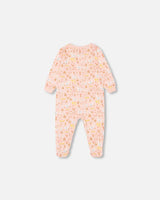 Organic Cotton One Piece Pajama, Pink Printed Goose