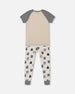 2 Piece Organic Pajamas - Heather Beige Monsters