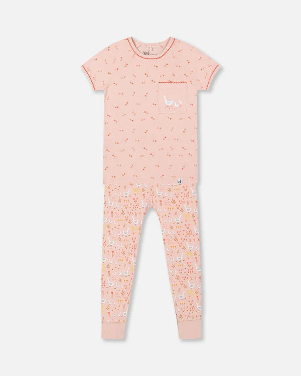 2 Piece Organic Pajamas - Printed Goose Set