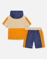 Terry Cloth Hooded Top / Short Set