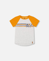 Palm Tree & Surf Raglan T-Shirt, Orange