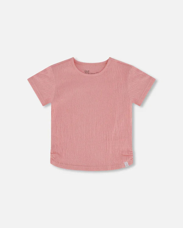 Crinkle Jersey Top, Silver Pink