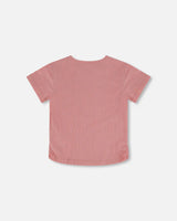 Crinkle Jersey Top, Silver Pink