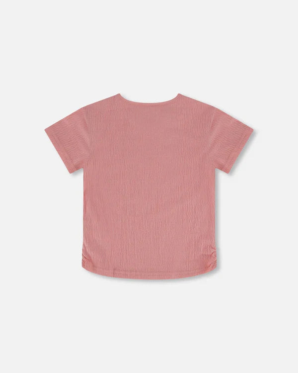 Crinkle Jersey Top, Silver Pink