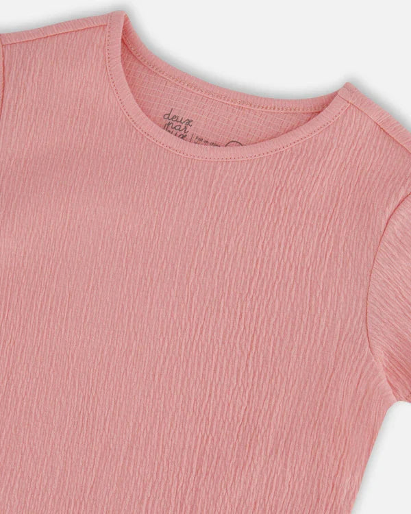 Crinkle Jersey Top, Silver Pink