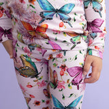 Posh Peanut Watercolor Butterfly Long Sleeve Pajamas