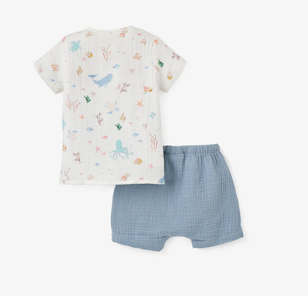 Ocean Adventure Muslin Short Set - The Gray Dragon