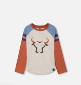 Colorblock Raglan Bull Tee - The Gray Dragon