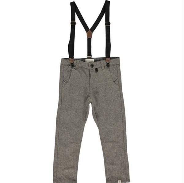 Brown Herringbone Pants with Suspenders - The Gray Dragon