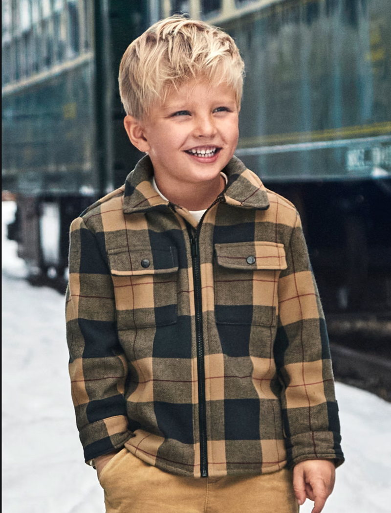 Mayoral Mini Boy Check Long Sleeve Jacket