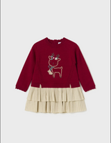 Reindeer Baby Combined Knit Dress