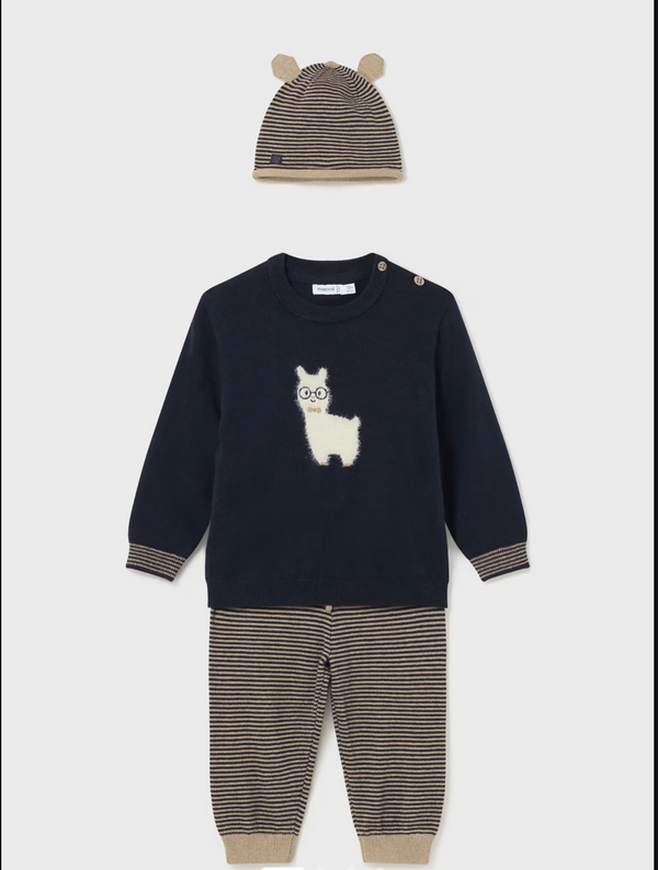 Knitted Llama Baby Outfit - 3 PC