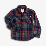 Navy/Cranberry Plaid Flannel Shirt