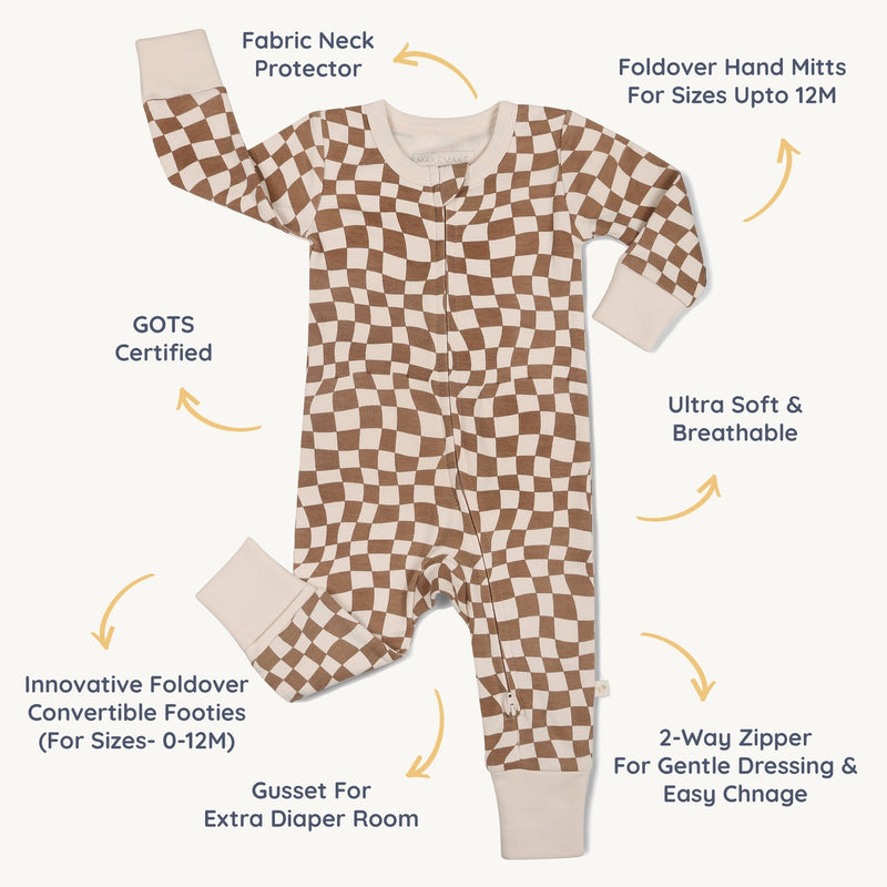 Organic 2-Way Groovy Zip Romper