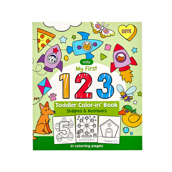 Shapes & Numbers Toddler Color-in Book - The Gray Dragon