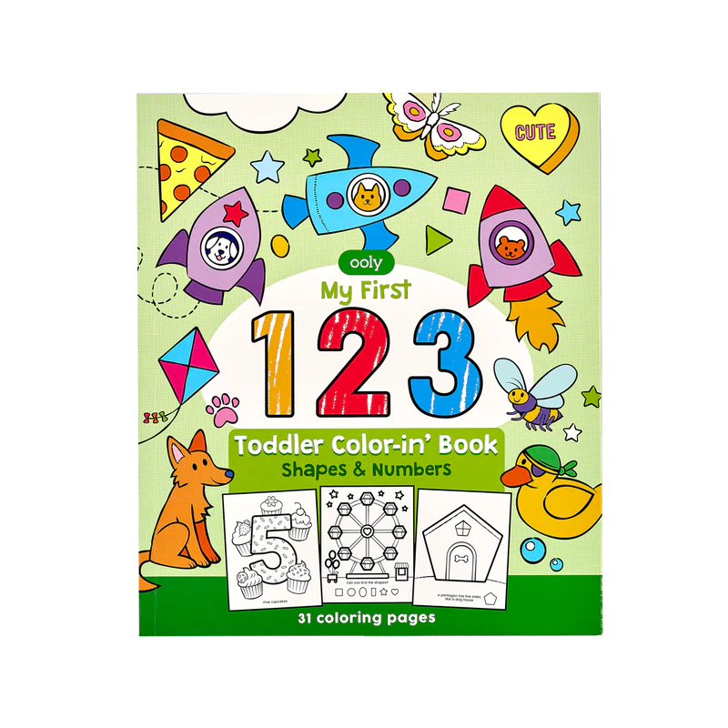 Shapes & Numbers Toddler Color-in Book - The Gray Dragon