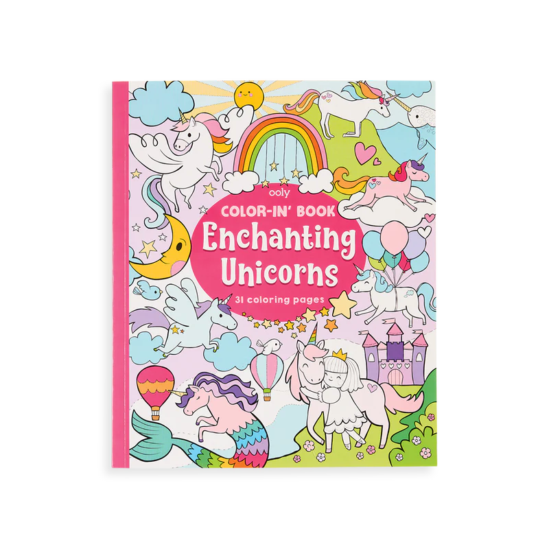 Color-In Book : Enchanting Unicorns - The Gray Dragon