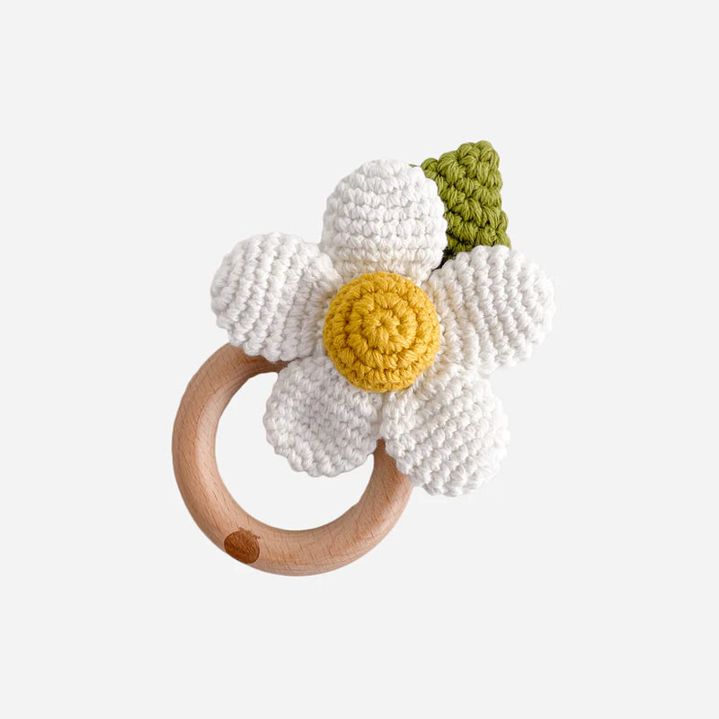 Cotton Rattle Teether, Flower