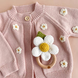 Cotton Rattle Teether, Flower