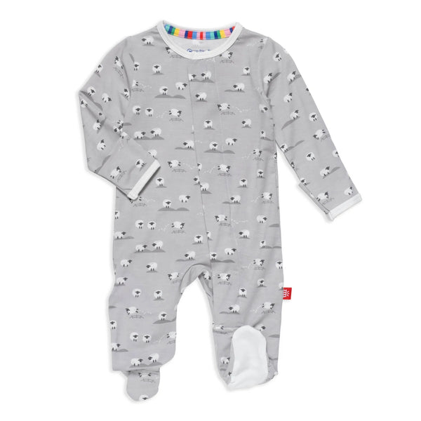 Baa Baa Baby Modal Footie - The Gray Dragon