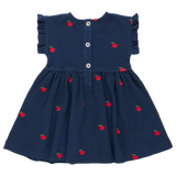 Girls Adeline Ruffle Dress - Apples Embroidery