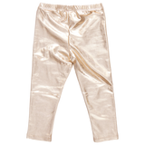 Girls Lame Legging - Light Gold