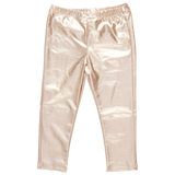 Girls Lame Legging - Light Gold