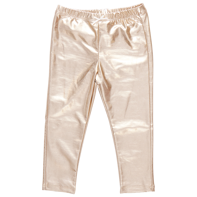 Girls Lame Legging - Light Gold