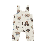 French Terry Vintage Puppy Faces Overalls