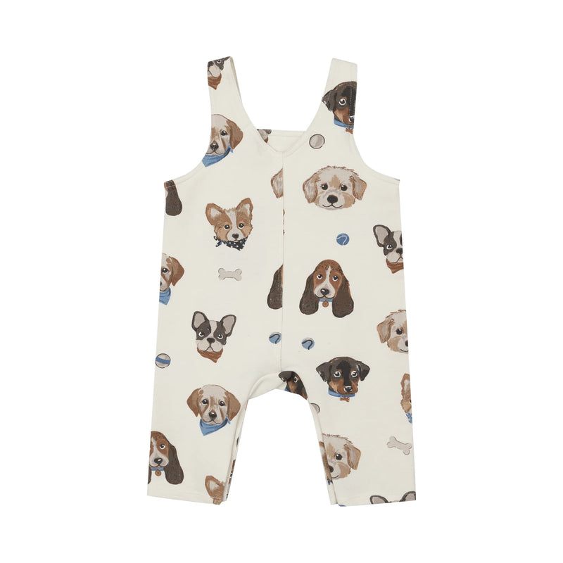 French Terry Vintage Puppy Faces Overalls